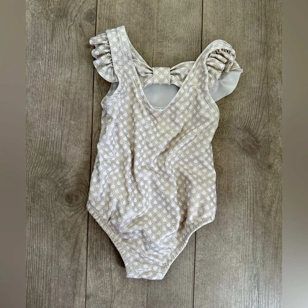 Penelope Mack 1 Pc Gold Fully Lined Mermaid Mermazing Swimsuit Size 24 Months